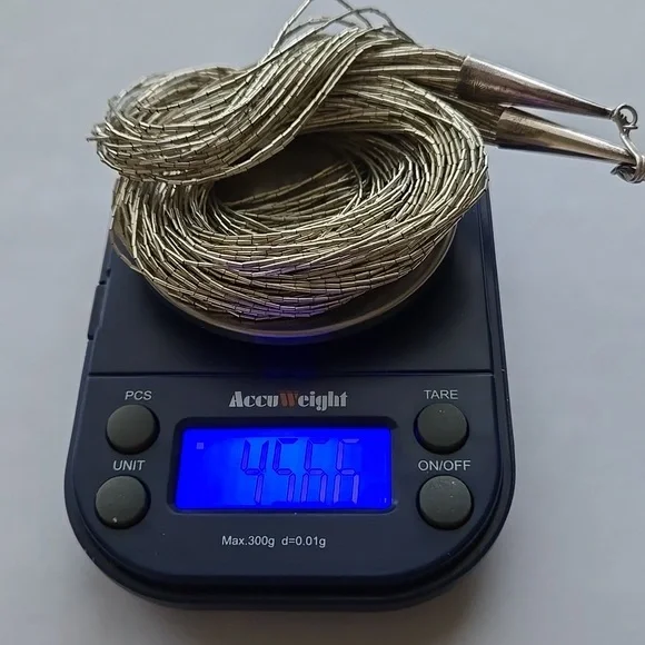 Vintage Navajo Liquid Sterling Silver 30 Strand Necklace 28" - Picture 8 of 9